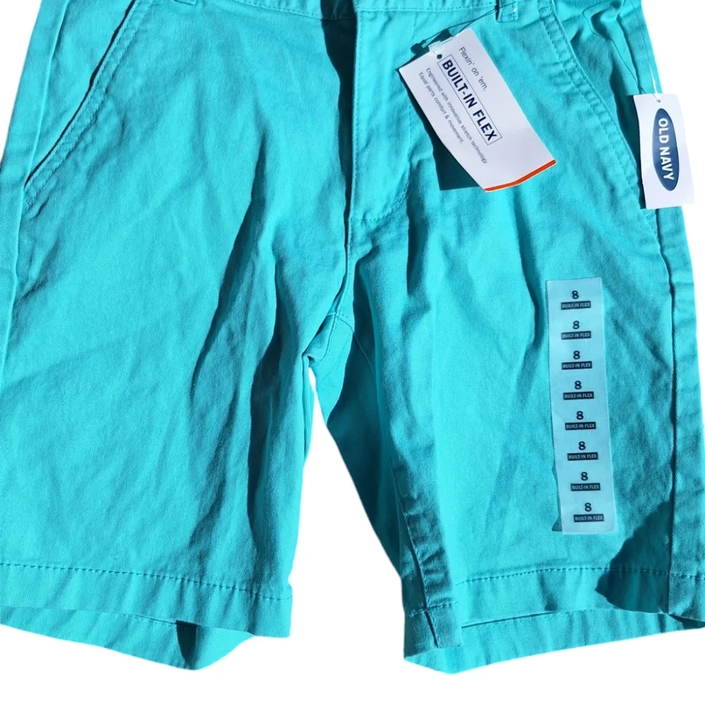NWT Boys Old Navy Straight Built-in Flex Shorts Size 8 Teal NEW